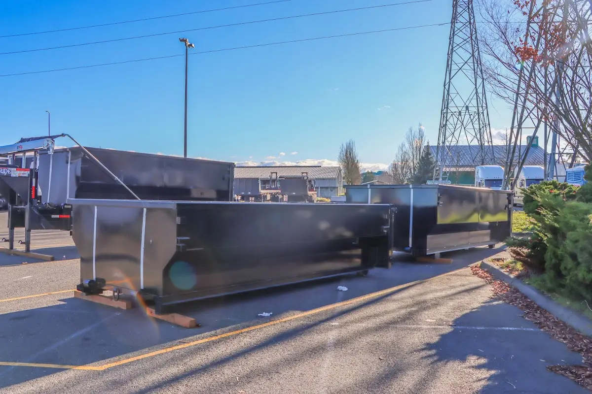 Roll-off dumpster ready for waste disposal at job site for Yard Waste Dumpster Rental in North Lauderdale